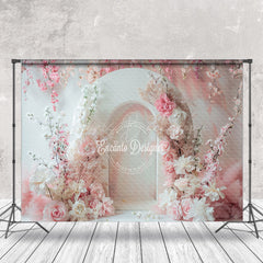 Lofaris Romantic White Pink Arch Floral Wedding Backdrop