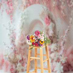 Lofaris Romantic White Pink Arch Floral Wedding Backdrop