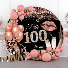 Lofaris Rose Gold Balloon Heel Round 100th Birthday Backdrop