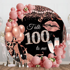 Lofaris Rose Gold Balloon Heel Round 100th Birthday Backdrop