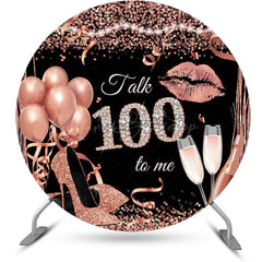 Lofaris Rose Gold Balloon Heel Round 100th Birthday Backdrop