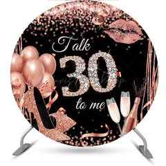 Lofaris Rose Gold Balloon Heel Round 30th Birthday Backdrop