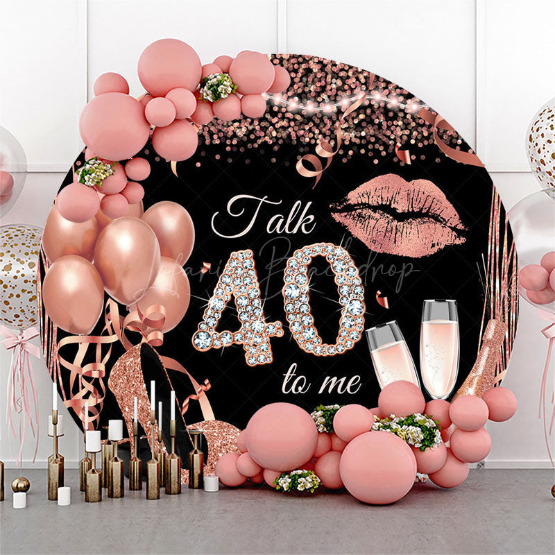 Lofaris Rose Gold Balloon Heel Round 40th Birthday Backdrop