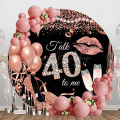 Lofaris Rose Gold Balloon Heel Round 40th Birthday Backdrop