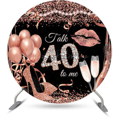 Lofaris Rose Gold Balloon Heel Round 40th Birthday Backdrop