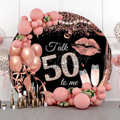 Lofaris Rose Gold Balloon Heel Round 50th Birthday Backdrop