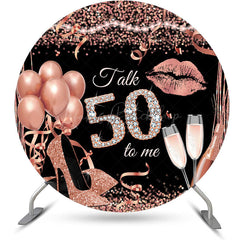 Lofaris Rose Gold Balloon Heel Round 50th Birthday Backdrop