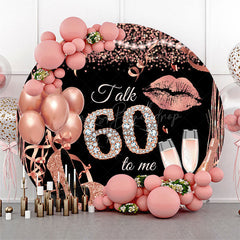 Lofaris Rose Gold Balloon Heel Round 60th Birthday Backdrop