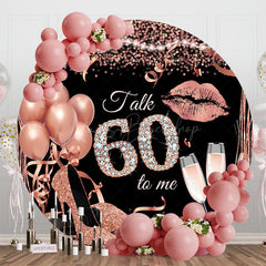 Lofaris Rose Gold Balloon Heel Round 60th Birthday Backdrop