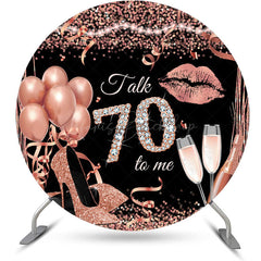 Lofaris Rose Gold Balloon Heel Round 70th Birthday Backdrop