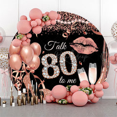 Lofaris Rose Gold Balloon Heel Round 80th Birthday Backdrop