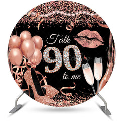 Lofaris Rose Gold Balloon Heel Round 90th Birthday Backdrop