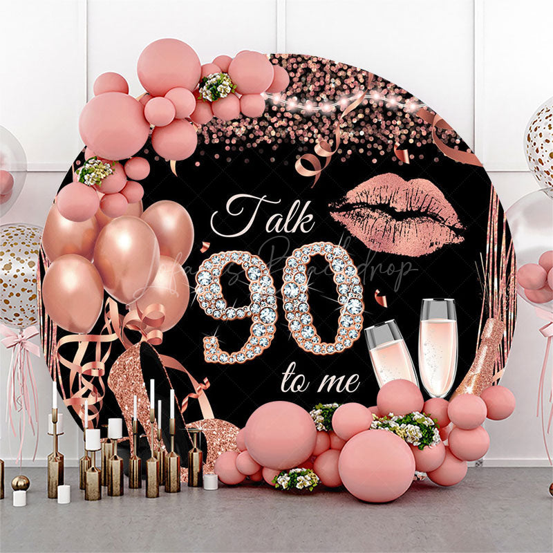 Lofaris Rose Gold Balloon Heel Round 90th Birthday Backdrop