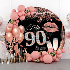 Lofaris Rose Gold Balloon Heel Round 90th Birthday Backdrop