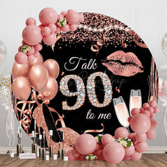 Lofaris Rose Gold Balloon Heel Round 90th Birthday Backdrop