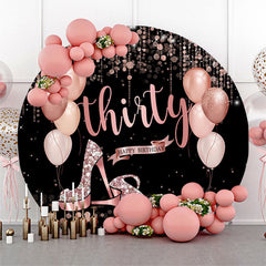 Lofaris Rose Gold Diamond Glitter Bokeh 30th Birthday Backdrop