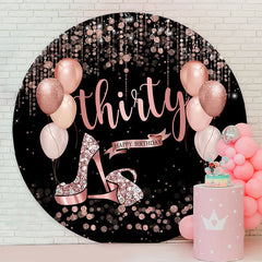 Lofaris Rose Gold Diamond Glitter Bokeh 30th Birthday Backdrop