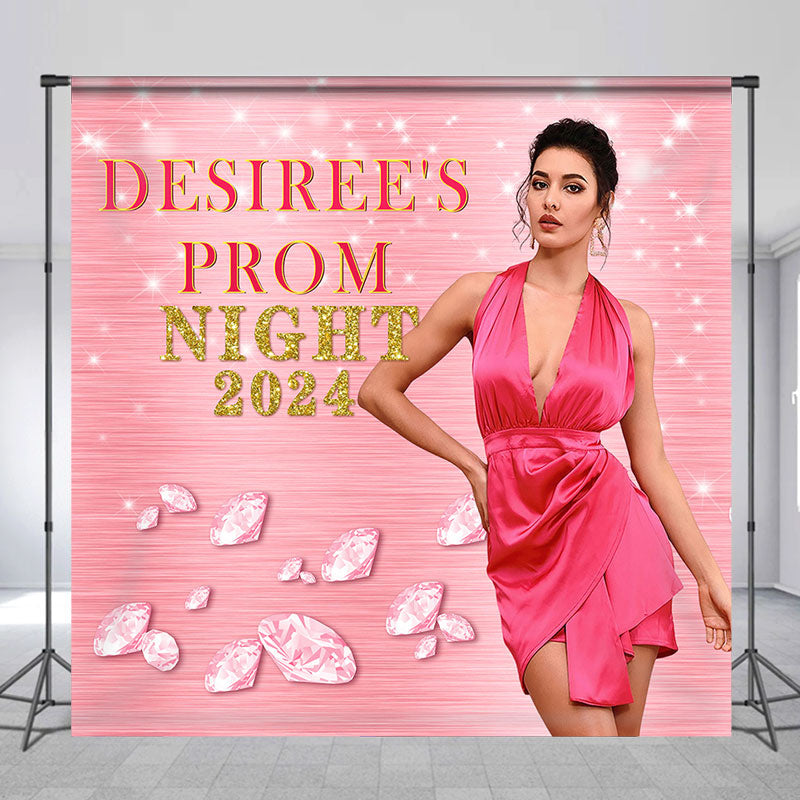 Lofaris Rose Gold Diamond Prom Night 2024 Custom Backdrop