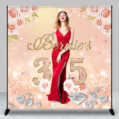 Lofaris Rose Gold Diamonds Custom 35th Birthday Backdrop