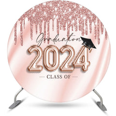 Lofaris Rose Gold Glitter 2024 Circle Backdrop For Grad Party