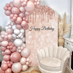 Lofaris Rose Gold Glitter Birthday Double Sided Arch Backdrop