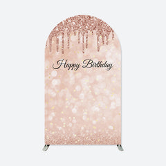 Lofaris Rose Gold Glitter Birthday Double Sided Arch Backdrop