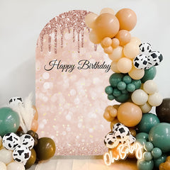 Lofaris Rose Gold Glitter Birthday Double Sided Arch Backdrop