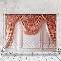 Lofaris Rose Gold Glitter Curtain Retro Wall Photo Backdrop