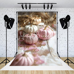 Lofaris Rose Gold Glitter Pumpkins Bokeh Backdrop For Photo