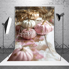 Lofaris Rose Gold Glitter Pumpkins Bokeh Backdrop For Photo