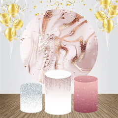 Lofaris Rose Gold Glitter Round Backdrop Kit For Birthday