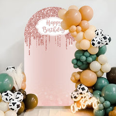 Lofaris Rose Gold Happy Birthday Double Sided Arch Backdrop