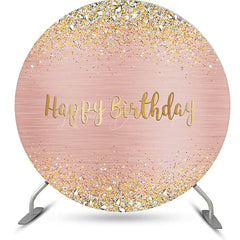 Lofaris Rose Gold Silver Glitter Round Backdrop For Birthday