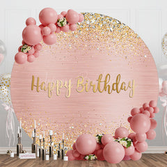 Lofaris Rose Gold Silver Glitter Round Backdrop For Birthday