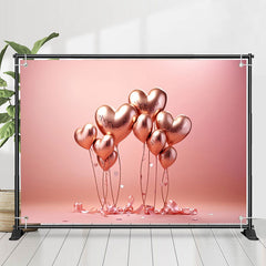 Lofaris Rose Golden Heart Balloons Valentines Day Backdrop