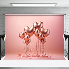 Lofaris Rose Golden Heart Balloons Valentines Day Backdrop