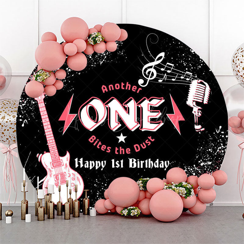 Lofaris Round Another One Music Black 1st Birthday Backdrop