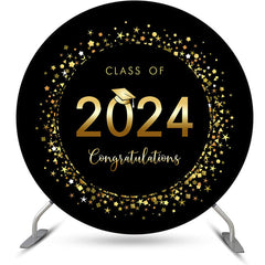 Lofaris Round Black And Gold Class 2024 Graduation Backdrop