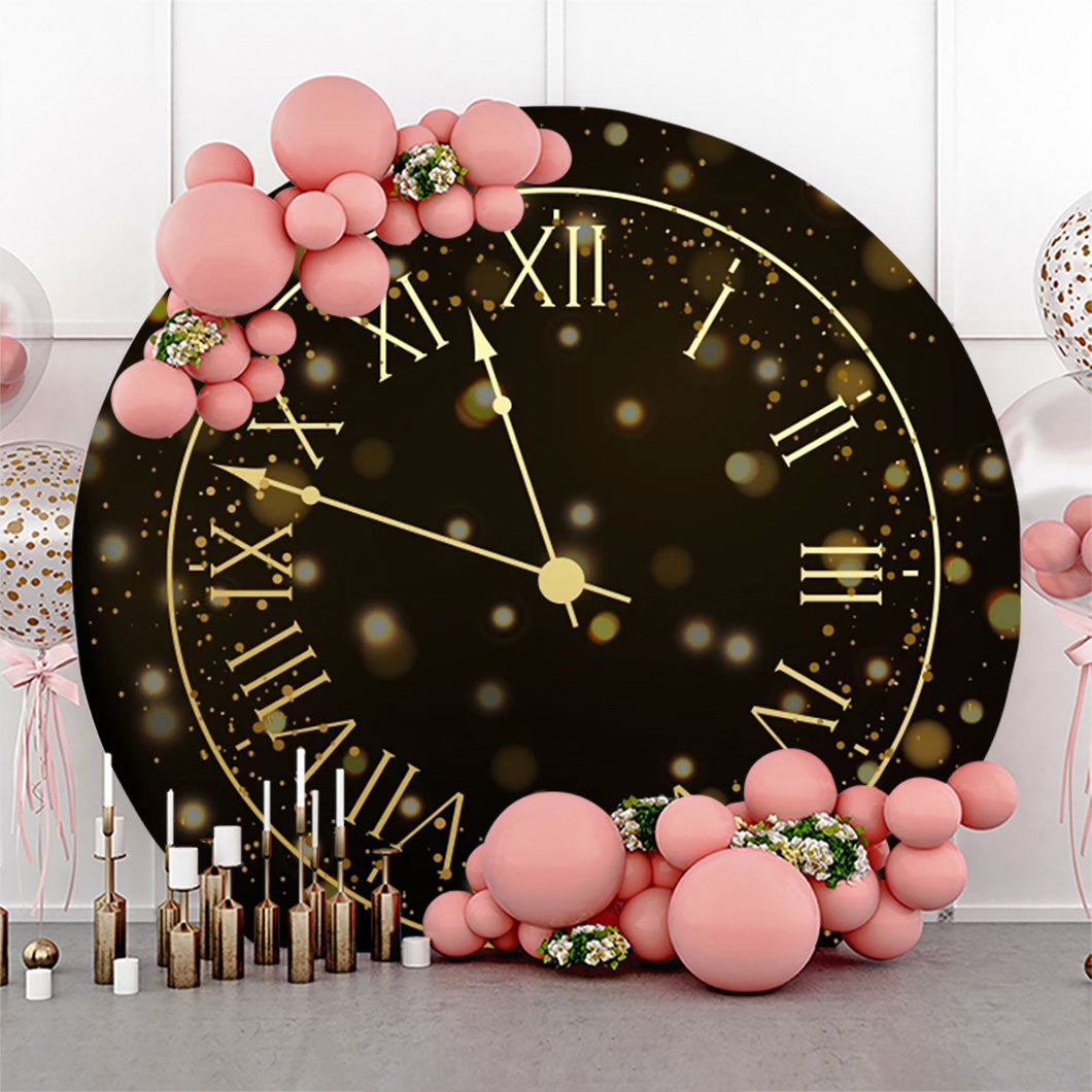 Lofaris Round Black Bokeh Laeacco Clock Birthday Backdrop