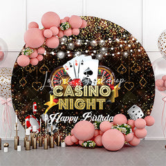 Lofaris Round Black Casino Night Backdrop For Birthday Party