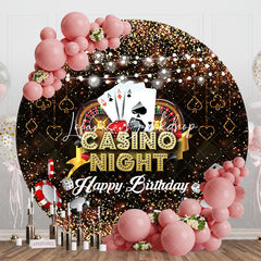 Lofaris Round Black Casino Night Backdrop For Birthday Party