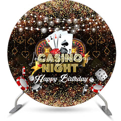 Lofaris Round Black Casino Night Backdrop For Birthday Party