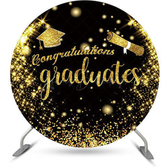 Lofaris Round Black Gold Congratulation Backdrop For Grad