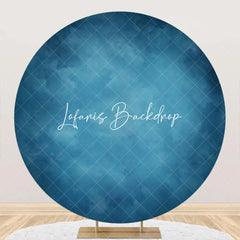 Lofaris Round Blue Abstract Gradient Texture Birthday Backdrop