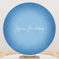 Lofaris Round Blue Solid Color Gradient Birthday Backdrop