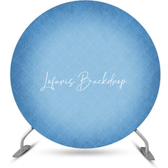 Lofaris Round Blue Solid Color Gradient Birthday Backdrop