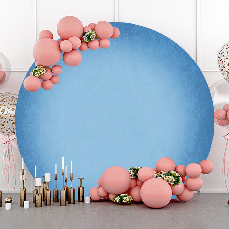 Lofaris Round Blue Solid Color Gradient Birthday Backdrop