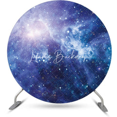 Lofaris Round Blue Universe Stars Texture Birthday Backdrop