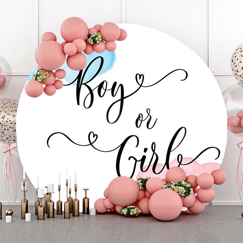 Lofaris Round Boy Or Girl White Backdrop For Gender Reveal