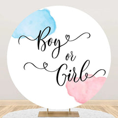 Lofaris Round Boy Or Girl White Backdrop For Gender Reveal